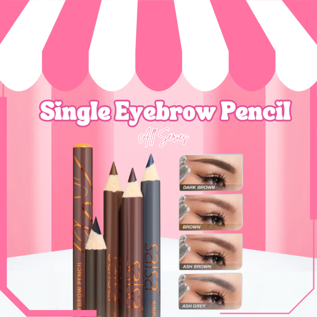 SALSA Single Eyebrow Pencil 1gr - Pensil Alis Tekstur Creamy | Pensil Alis Waterproof | Pensil Alis Natural | Pensil Alis Tahan Lama