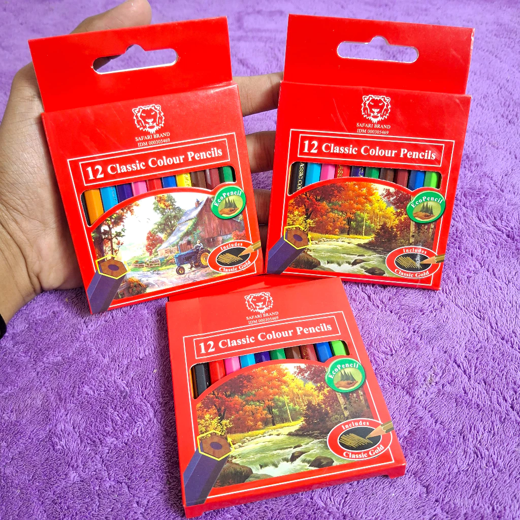 PENSIL WARNA SAFARI 12W KECIL / PENDEK