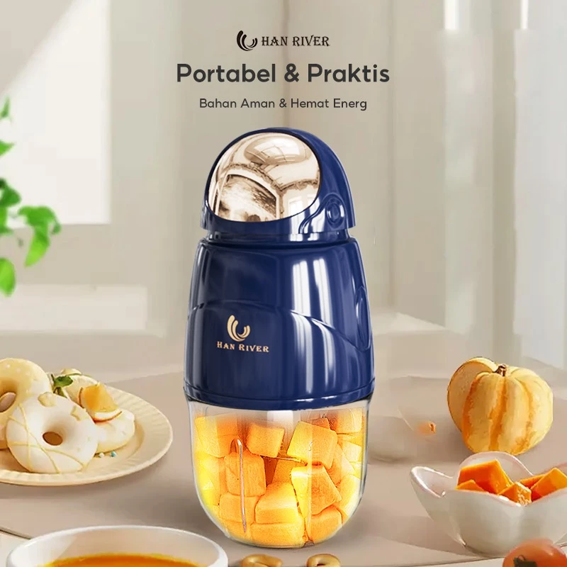 [Pengiriman dari Banjarmasin]HAN RIVER Blender Portable 300ml Food Chopper/Blender Mini MPASI