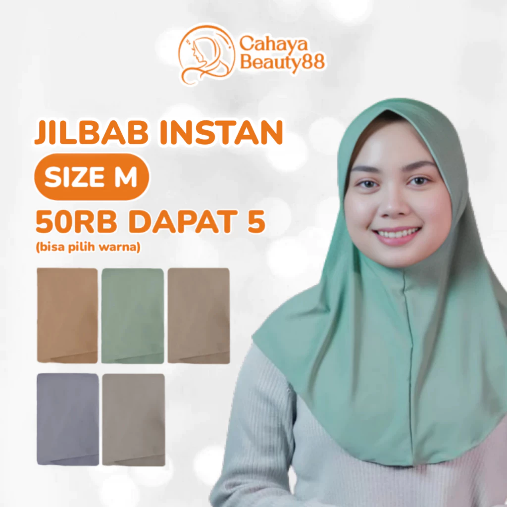 (50Rb Isi 5) Jilbab Instan Kerudung Hijab Bergo Sport Size M - Warna Lengkap