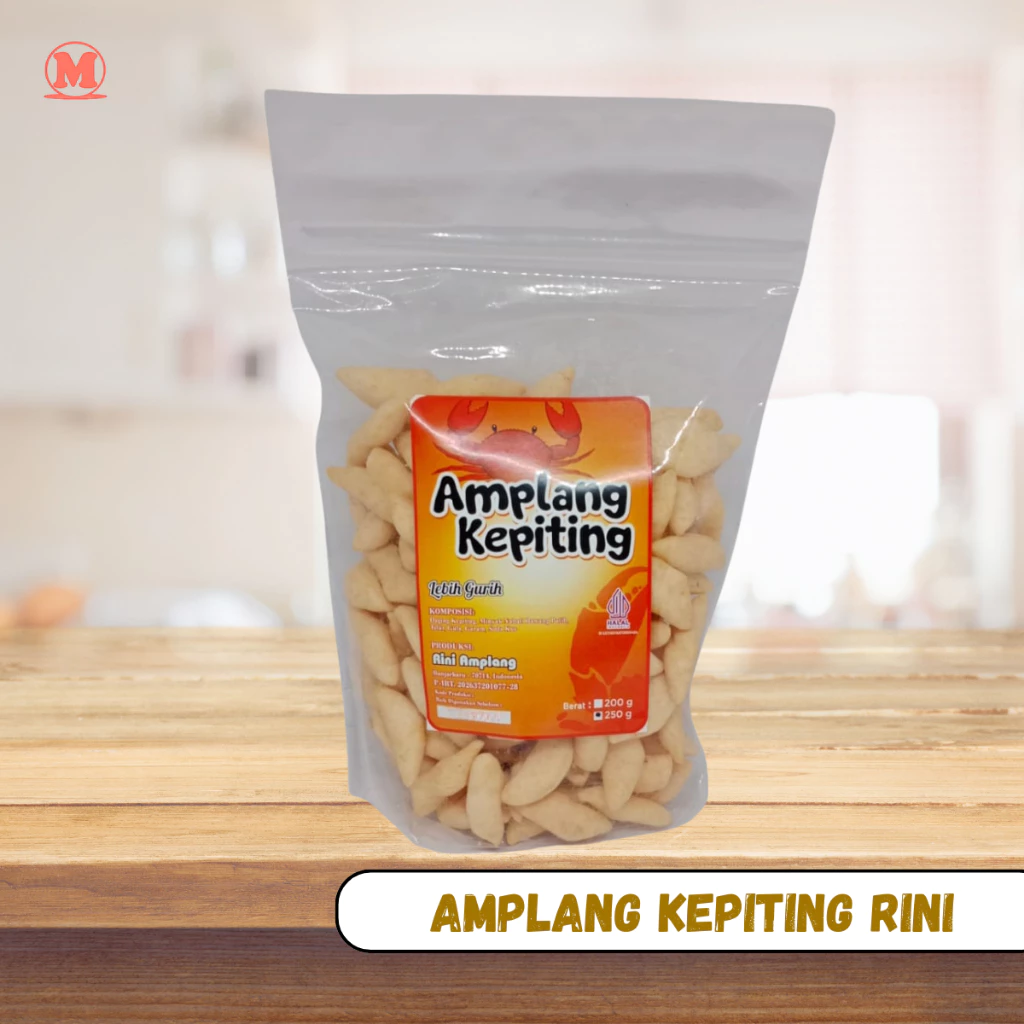 Amplang Kepiting Merk Rini Khas Banjarbaru Kalsel Kemasan Standing Pouch