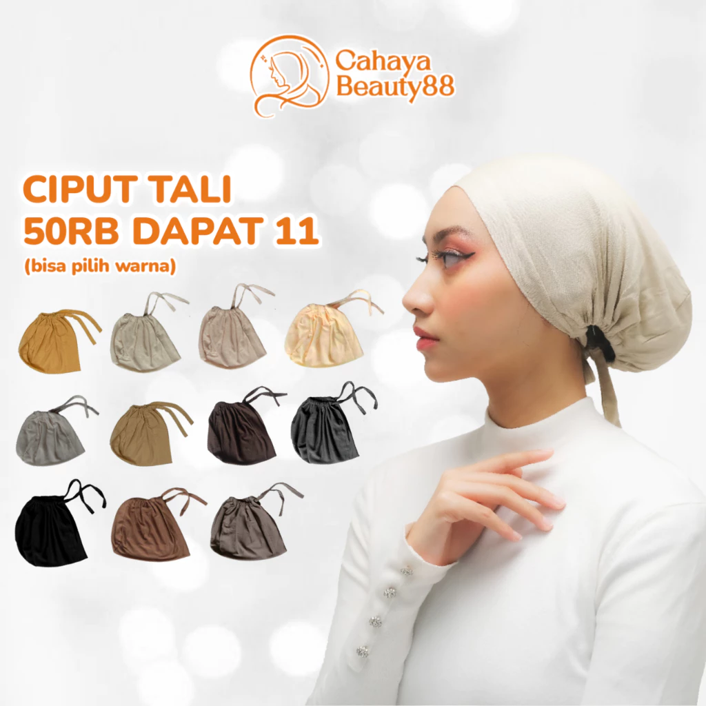 (50Rb Isi 11) Ciput Tali Kaos Rayon / Ciput Arab / Ciput Inner Kaos Premium - Warna Lengkap