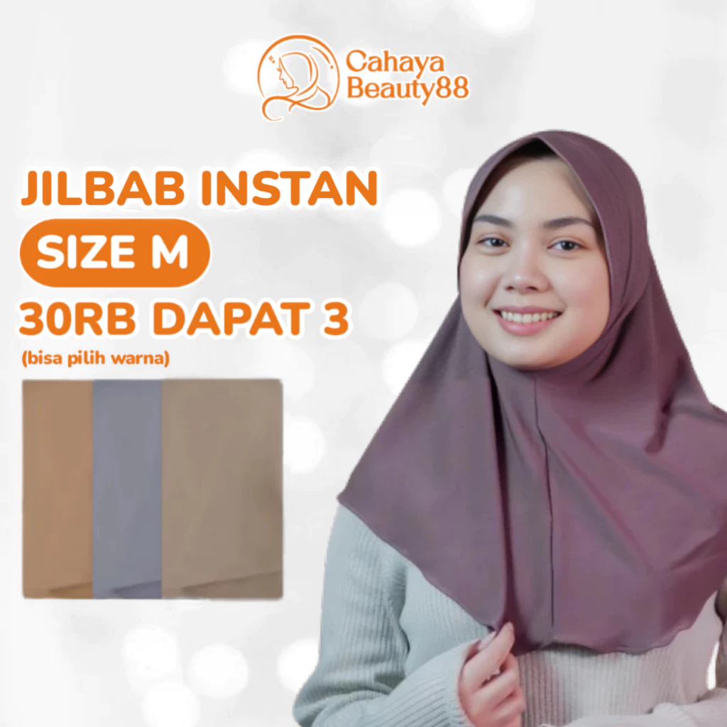 (30Rb Isi 3) Jilbab Instan Kerudung Hijab Bergo Sport Size M - Warna Lengkap
