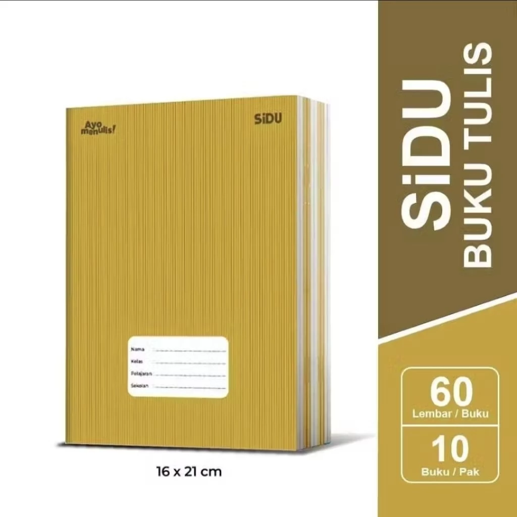 Buku Tulis Sidu Craft 60 Lembar cover sampul nama (1 pack 10 buku) / Buku Sidu craft 60 lembar