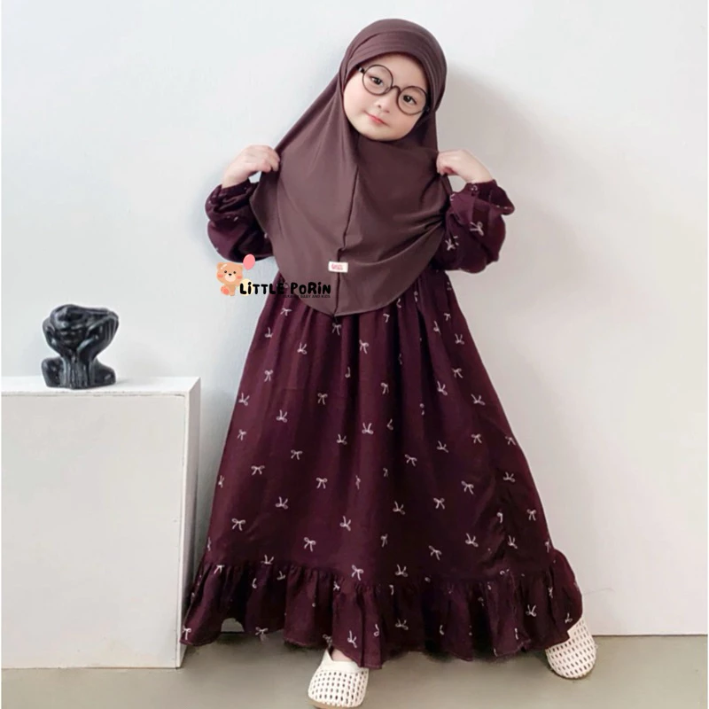 Gamis anak syakila little porin 1-12 tahun terbaru 2026