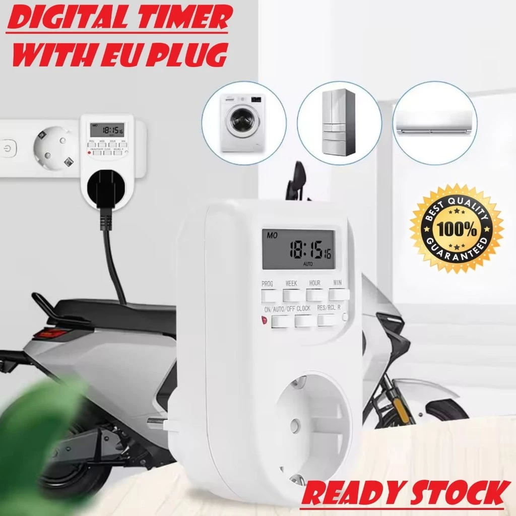 Programmable Digital Timer Switch Weekly Stop Kontak Minggu 16 Program