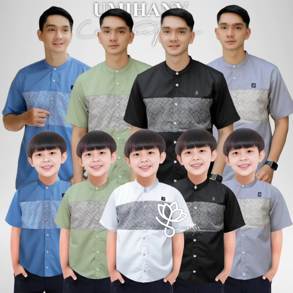 Baju Koko Kurta Kautsar Lengan Pendek Fashion Muslim Pria Dewasa Size M - XXL UMY001