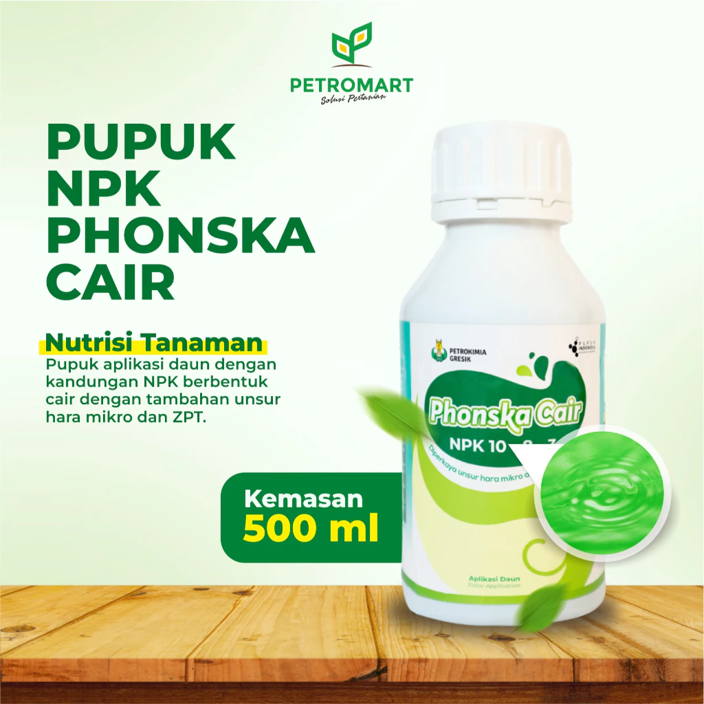 Petrokimia Gresik | Pupuk Daun NPK Phonska Cair + ZPT | Meningkatkan Hasil Panen | Kemasan 500 mL