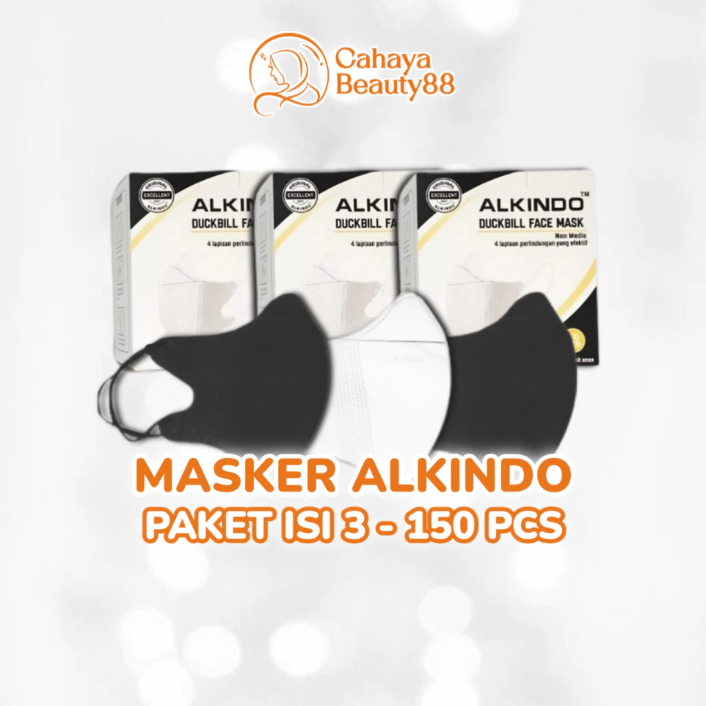 (30Rb Isi 3 Box) Masker Duckbil / Duckbill Garis Alkindo