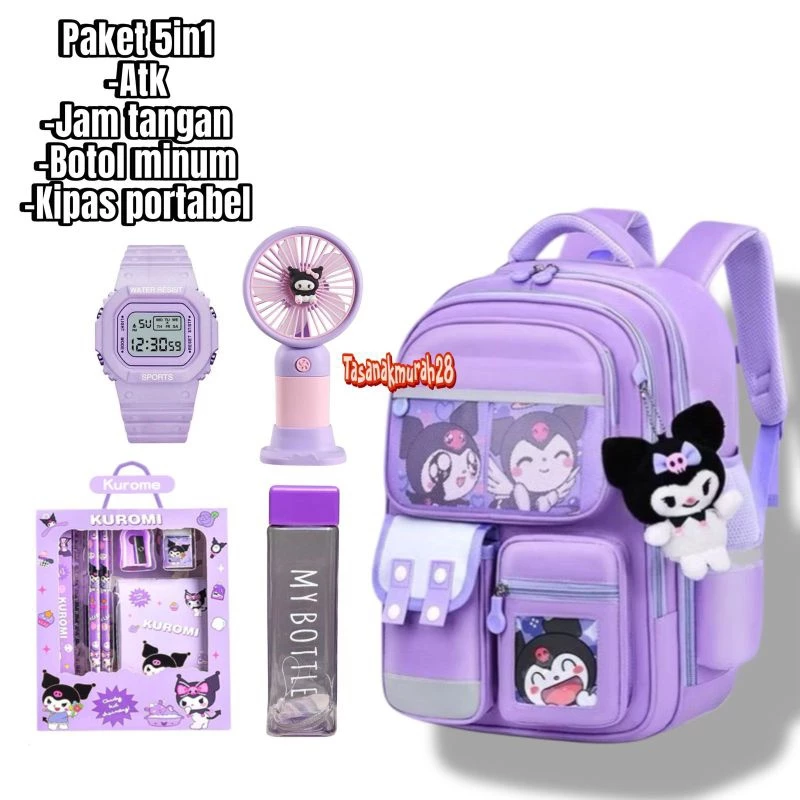 PAKET PREMIUM-Tas ransel sekolah anak perempuan TK/SD/SMP tas karakter my melody kuromiii tas gendong tebal tas  fashion kekinian terbaru