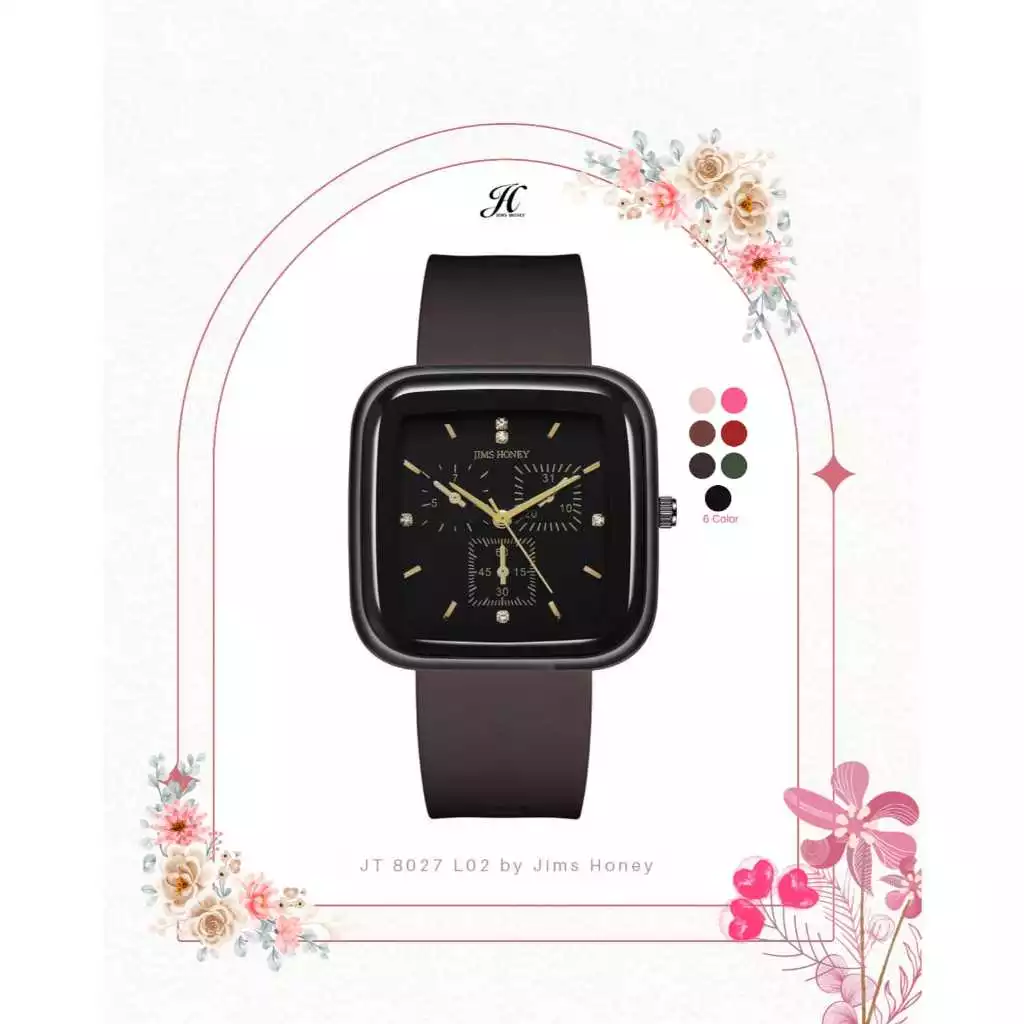 JT8027 JAM TANGAN RUBBER FREE BOX JIMSHONEY BANJARBARU ( BISA COD )