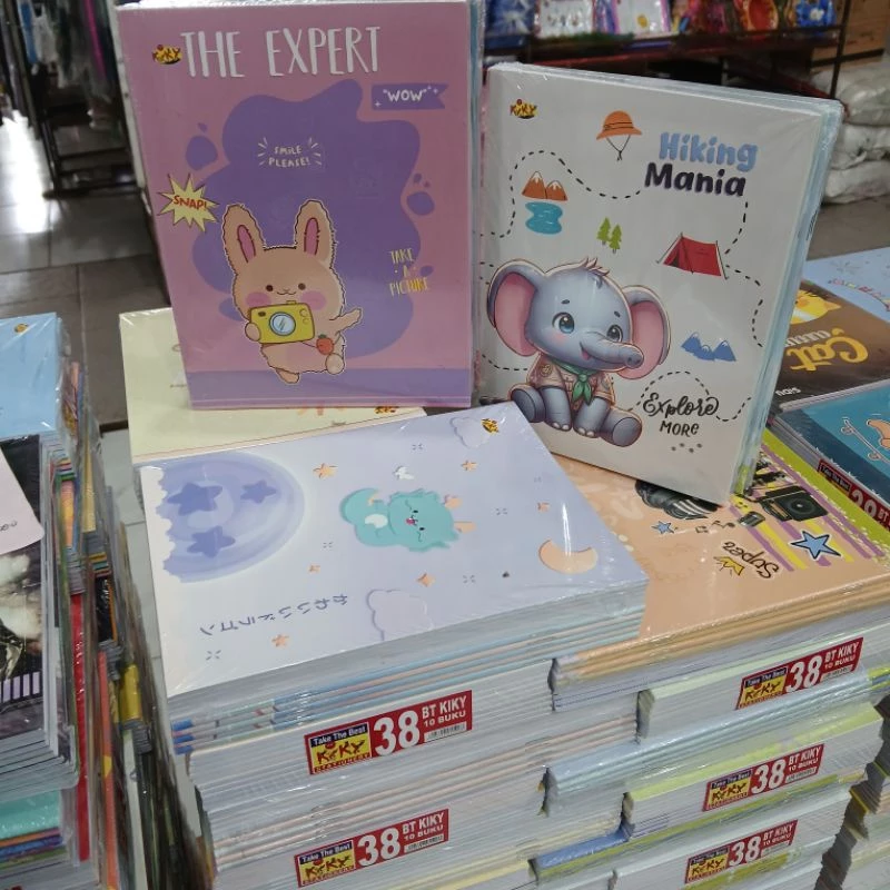 Buku Tulis Merk  Kiky Isi 38 Dan 58 Lembar 1 Pack 10 Buku
