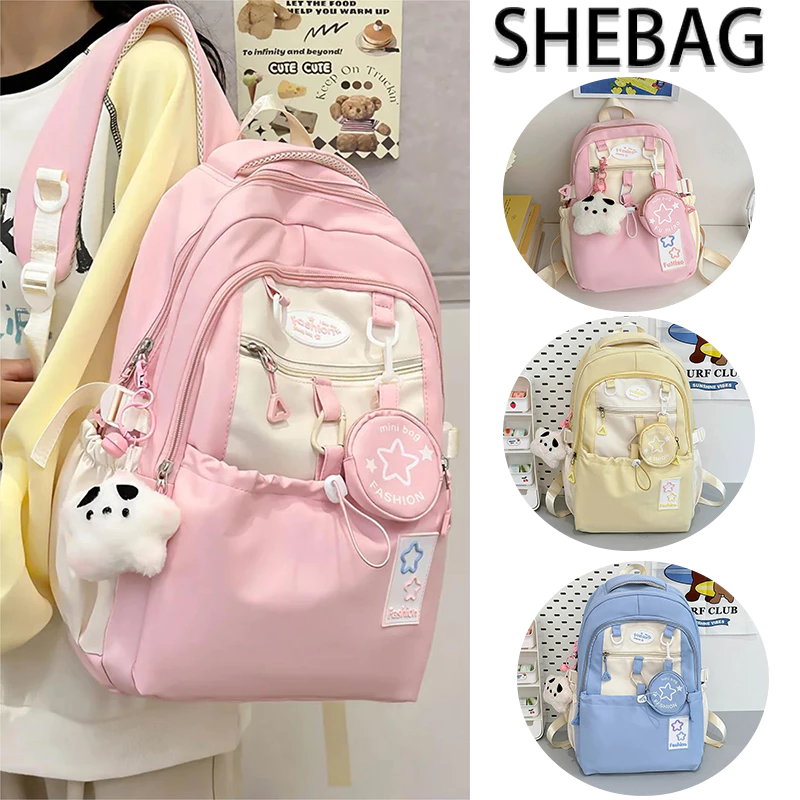 [Widget gratis]Tas Sekolah ins Wanita lucu Tas Ransel Serut Siswa Perempuan volume tinggi tas Bahu Kapasitas Besar korea tas ransel wanita lucu tas sekolah wanita tas sekolah kecil wanita korea tas sekolah korean style tas kecil wanita ransel lucu