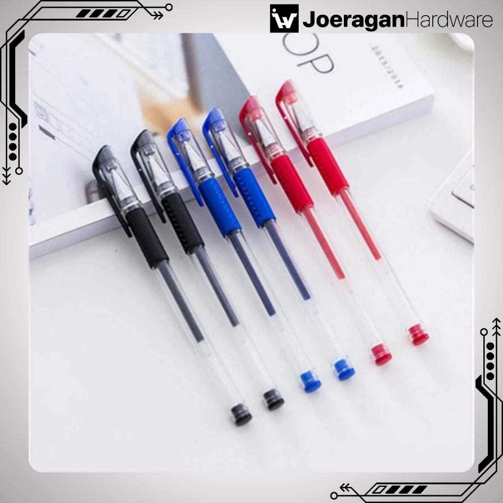 Pulpen Gel 0.55mm Standard tinta cair Alat Tulis Sekolah Kantor Pen Warna Warni Pena Ujung Lancip ATK Murah