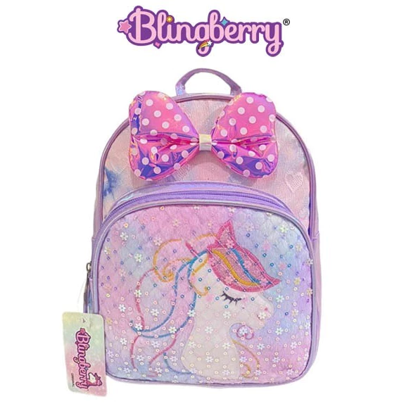 BLINGBERRY Tas Ransel Anak Paud Tk Unicorn Flower Backpack Jalan Anak Perempaun Unicorn Flower Motif Kekinian Keren Berkualitas Blingberry