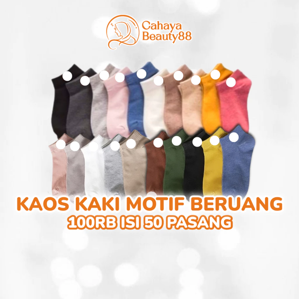 (100Rb Isi 50 Pasang) Kaos Kaki Motif Bear Mix