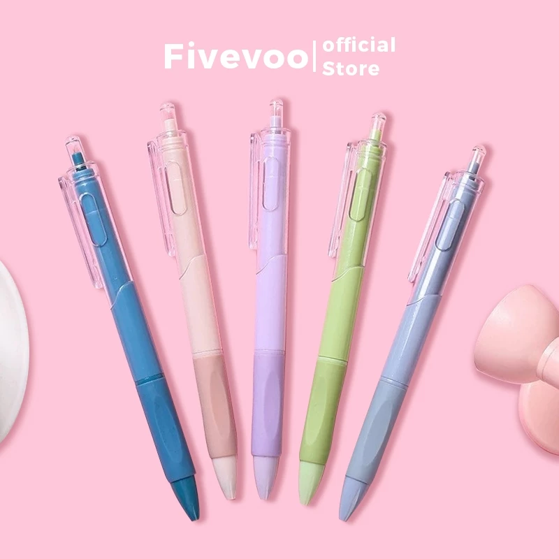 FIVEVOO Pulpen ST Cepat Kering Pena Netral Pena Tanda Tangan Pena Pen Student 0.5mm Pena Hitam Pena Netral Cepat Kering