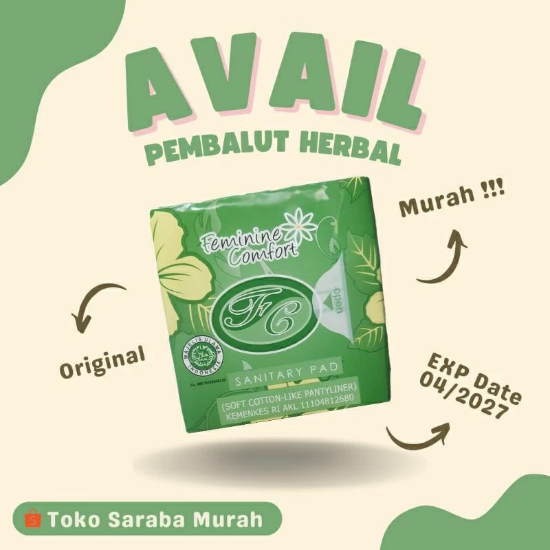 Avail Pembalut Original Pantyliner Hijau Expired April 2027 Banjarmasin Murah