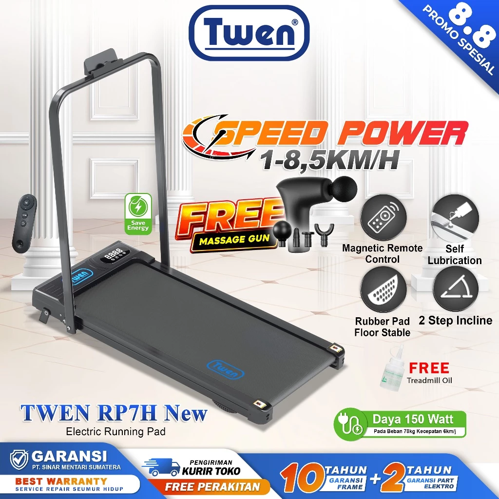 TWEN RP7 new RP7h new ISmart Plus RP8H+ RP8H Pro RP9 new RP9H new RP9H Pro Treadmill Listrik Treadmill Portable Walking Pad Running Pad Treadmill Multifungsi Treadmil