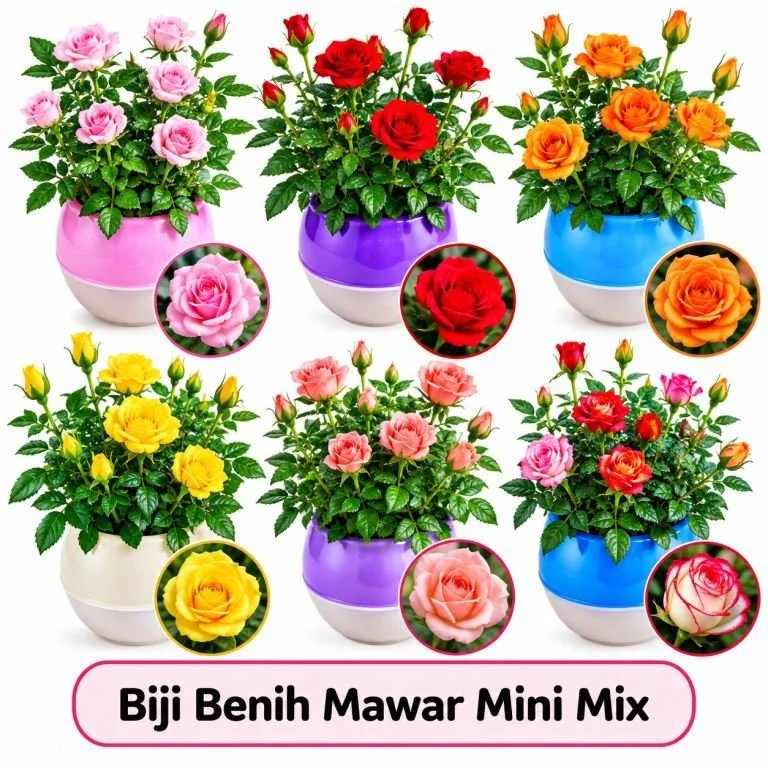 Biji Bunga Mawar Mini Warna Warni 5 Biji Bibit Mawar Bunga Mawar