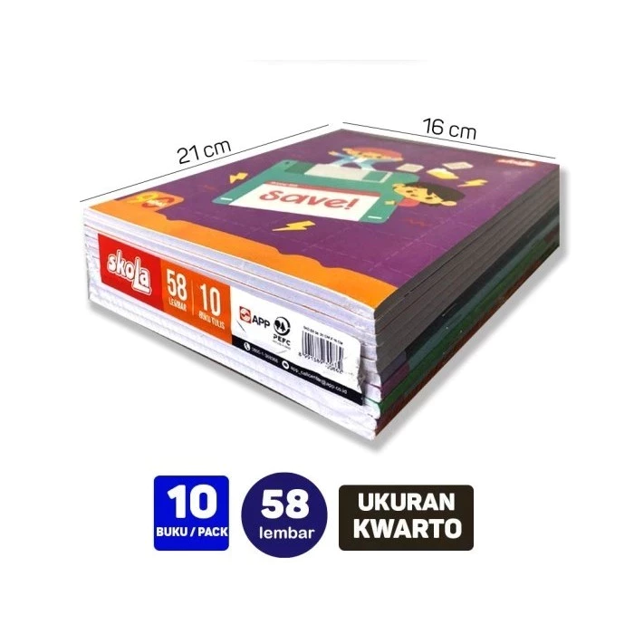 BUKU TULIS 58 LEMBAR SKOLA BY SiDU SINAR DUNIA (1 PACK 10 BUKU)