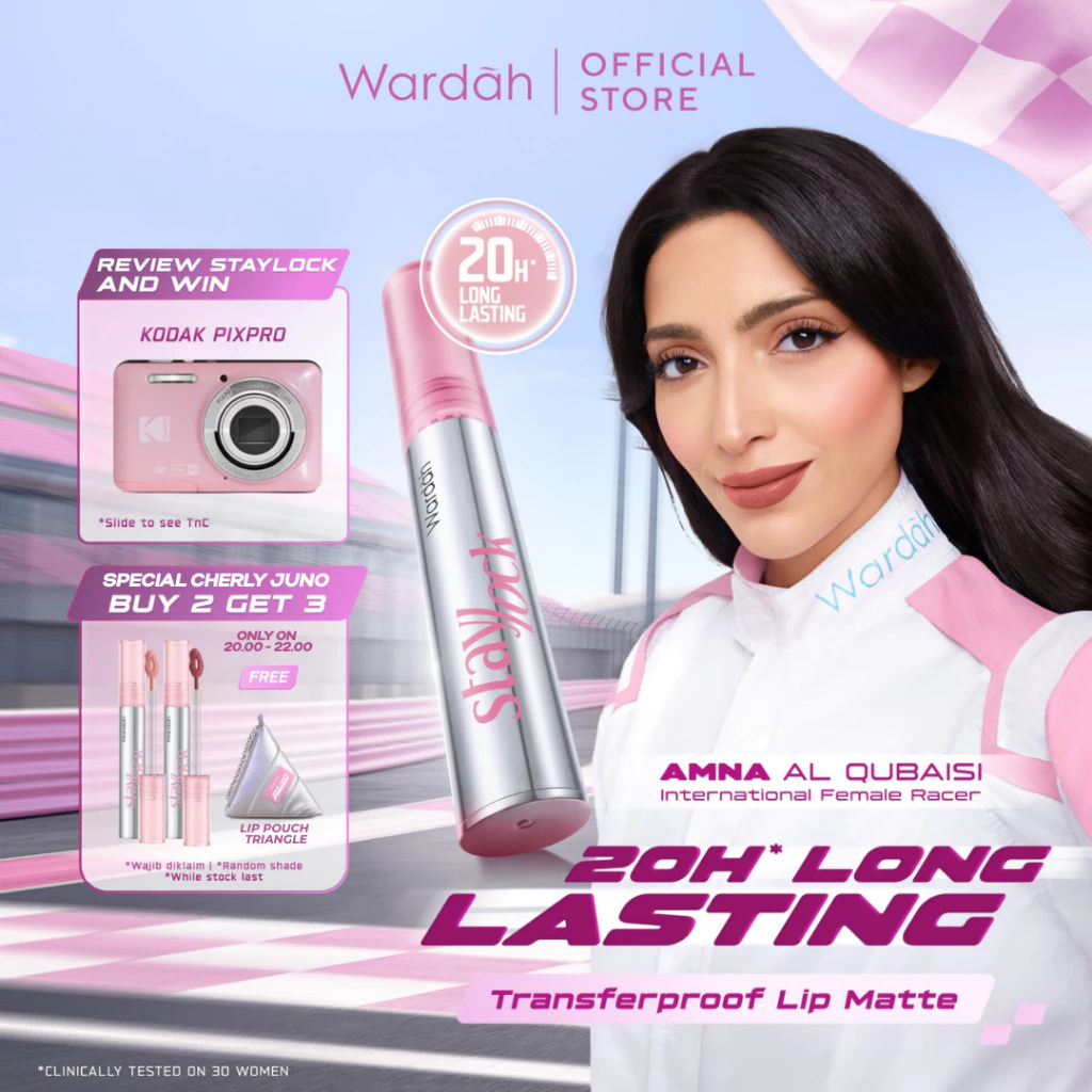 NEW! Wardah Staylock Lip Matte: 20H+ Long lasting Lip Cream, Real Life Approved!-Lip Matte Ringan Nyaman Smooth Long Lasting Foodproof Waterproof Matte Lipstick Lipcream Make Up  Lip cream Intense Transferproof dan Tahan Lama Hingga 20 jam* - Makeup