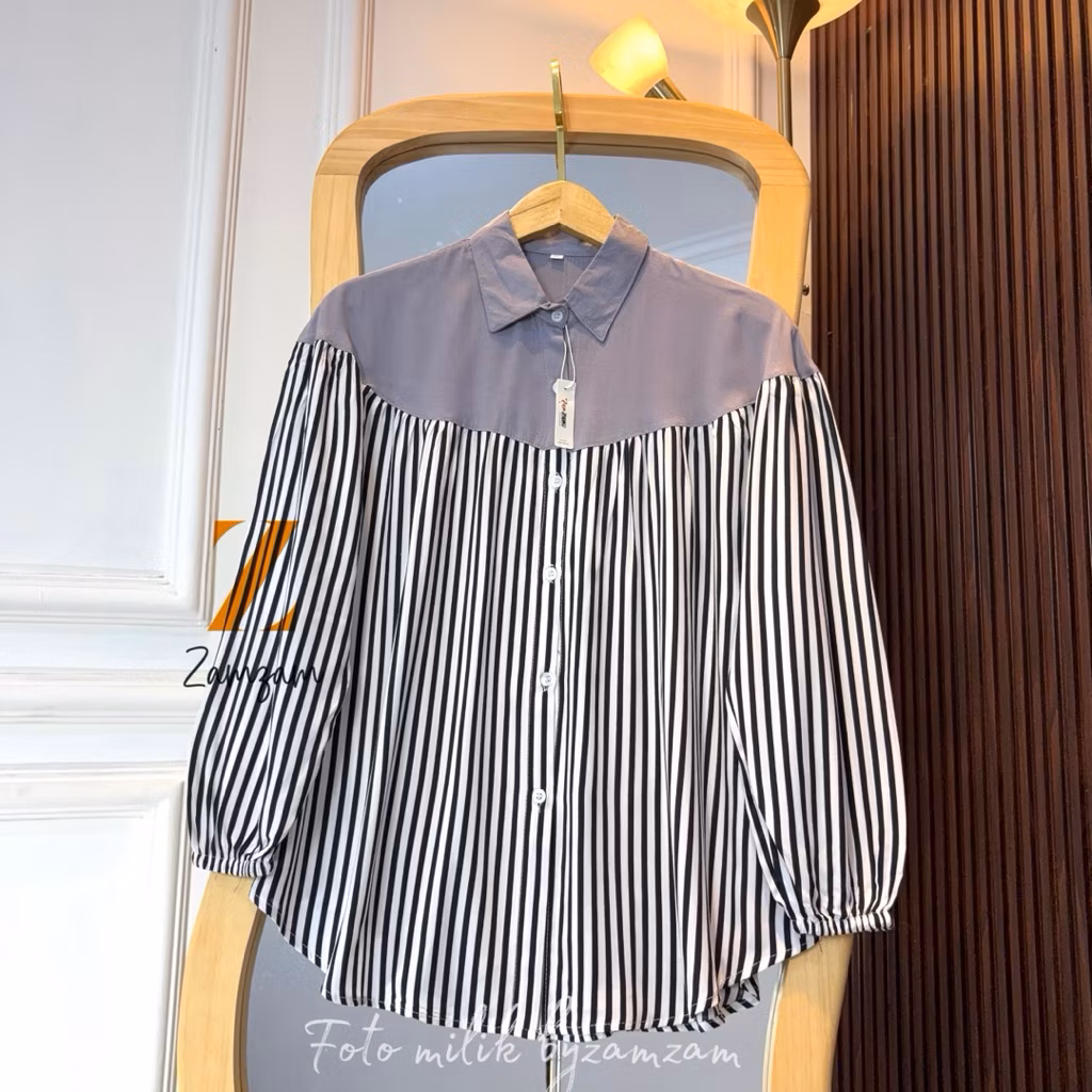 SELINA BLOUSE KEMEJA SALUR RAYON TWILL