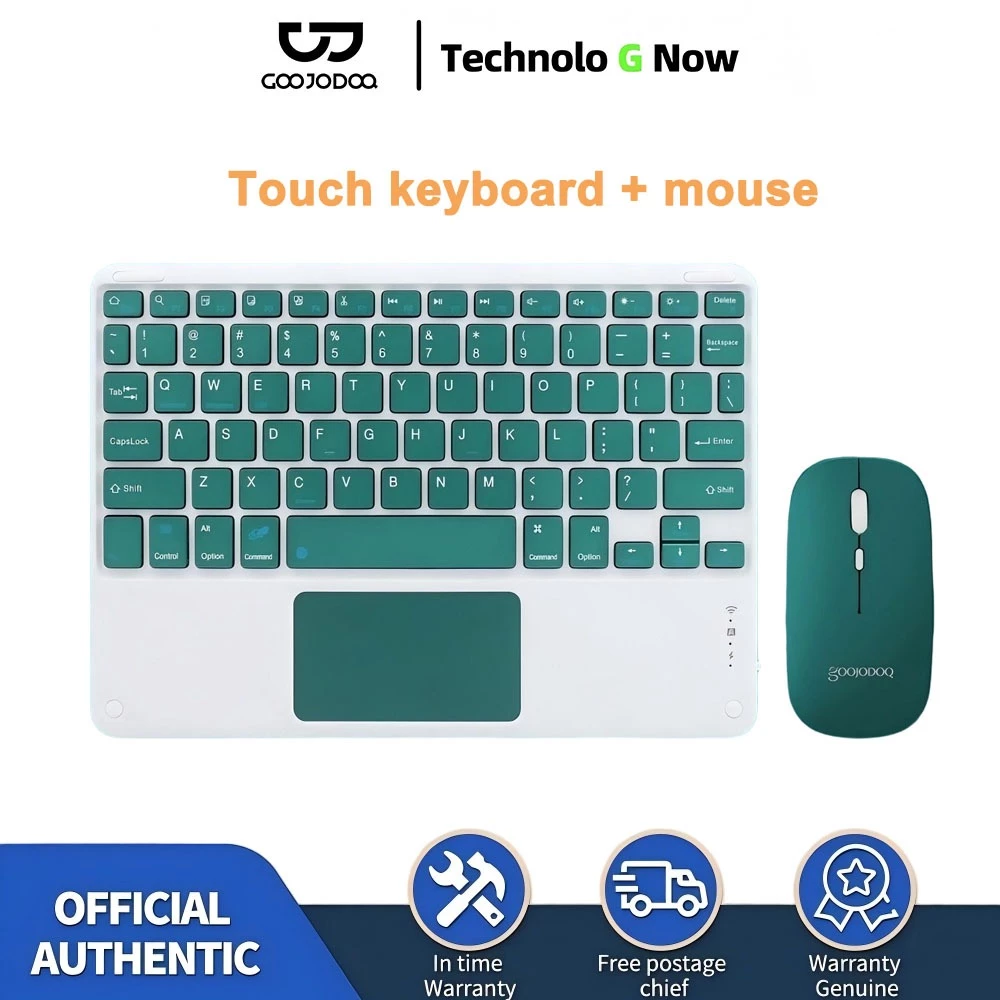 Goojodoq Keyboard Mouse Set Wireless Bluetooth Touchpad Untuk Tablet Android / Ipad / Pc / Samsung Tab
