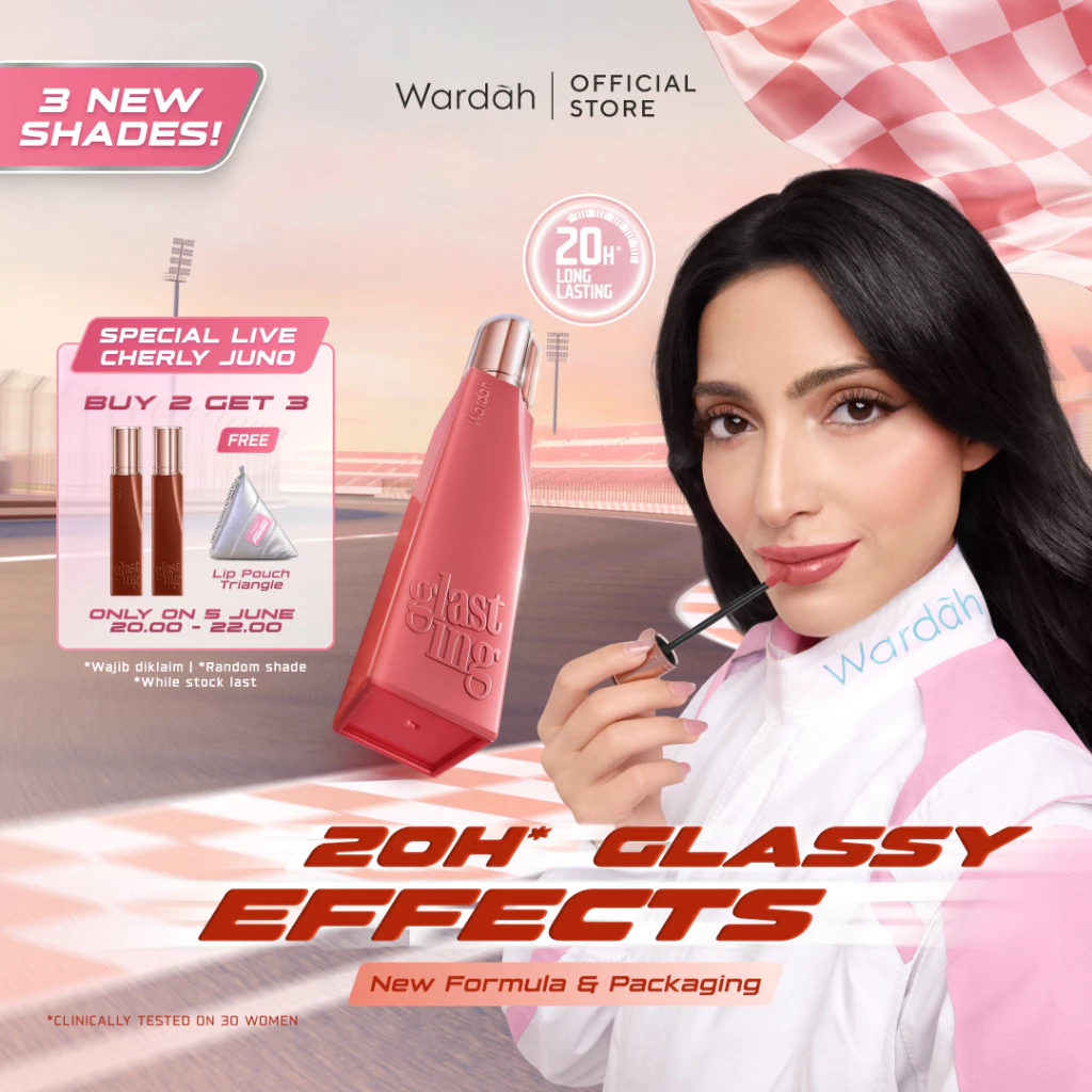 WARDAH Lip Cream Glossy Glasting Liquid Lip - Hi-Pigmented Glass Color, Ringan, Tidak Lengket, Transferproof Liptint-Lipgloss-Lipstik-Lip Tint-Lip Matte-Lipstick-Lipcream- Glossy Lip Longlasting Waterproof Tahan Lama- Makeup