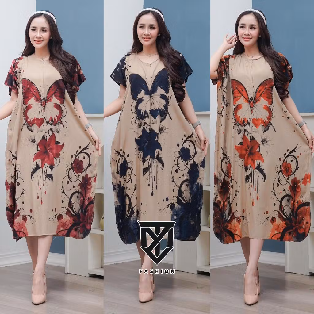 Paket Hemat Daster Lowo Jumbo Motif Davina Bahan Rayon LD 140cm PB 110cm Busui Friendly Bumil