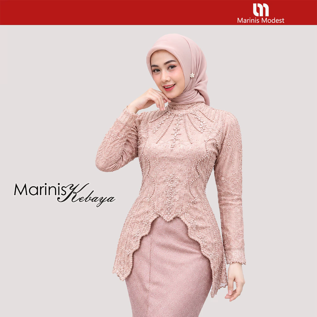 Marinis Modest - Kebaya Tille Wanita Set Rok Batik Songket Kondangan Wisuda Friendly