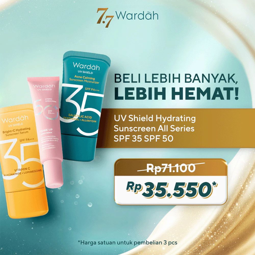 Wardah Sunscreen UV Shield All Series (Airy Smooth Essential Gel Acne Calming Aqua Fresh Tone Up Physical) Sunscreen SPF 50 PA SPF 35 PA Sunscreen No.1 Sunscreen of the Year - Skincare