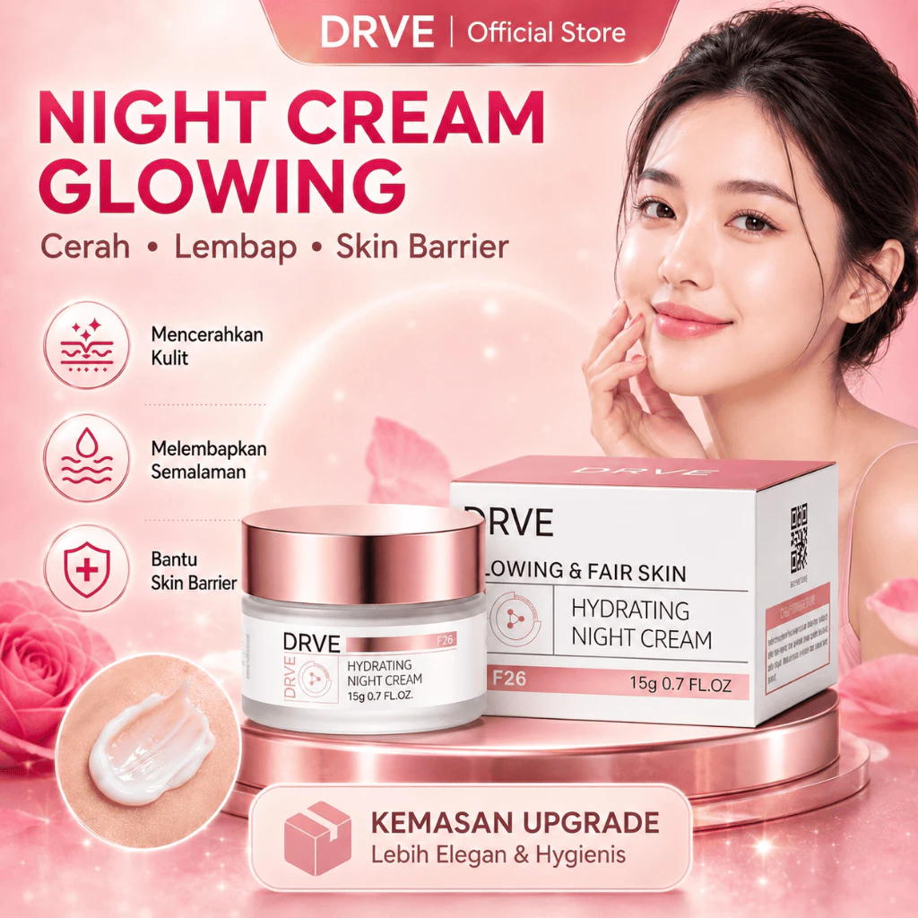 Drve Moisturizer Night Cream | Pelembab Wajah Dapat Membantu Menghidrasi Dan Membantu Menutrisi Kulit Serta Mengandung Niacinamide