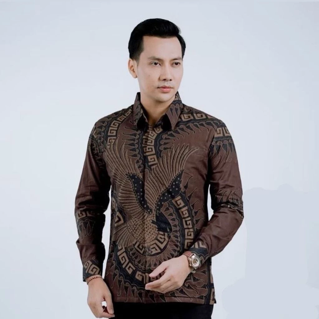 Kemeja Batik Premium Banjarmasin Baju Batik Pria Motif Utungga Modern Lengan Panjang Slim Fit