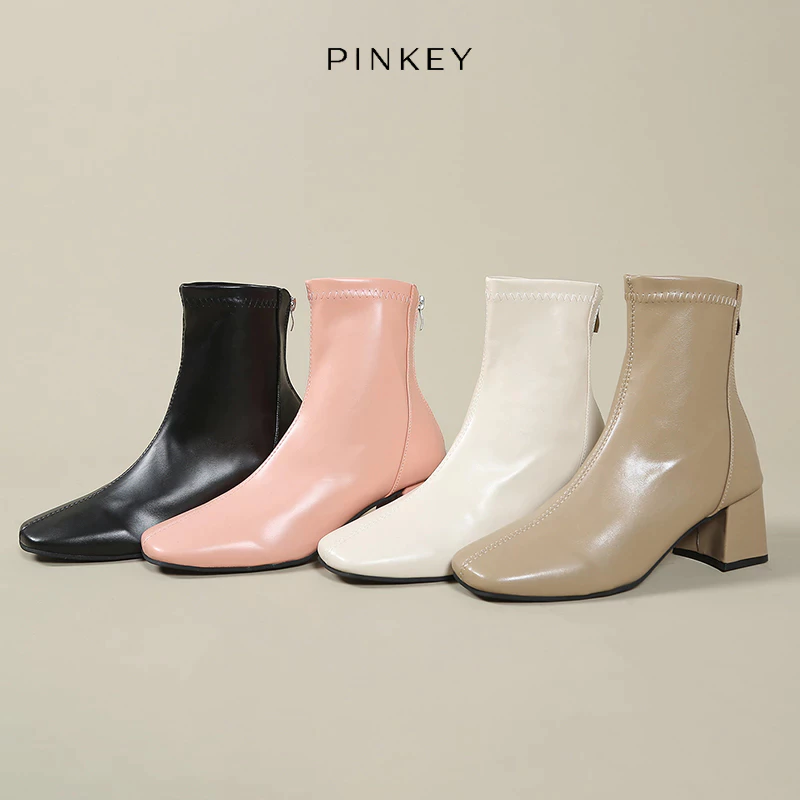PINKEY P026 Sepatu Boots Wanita Flat Casual Fashion Tinggi 6cm Nyaman Harian