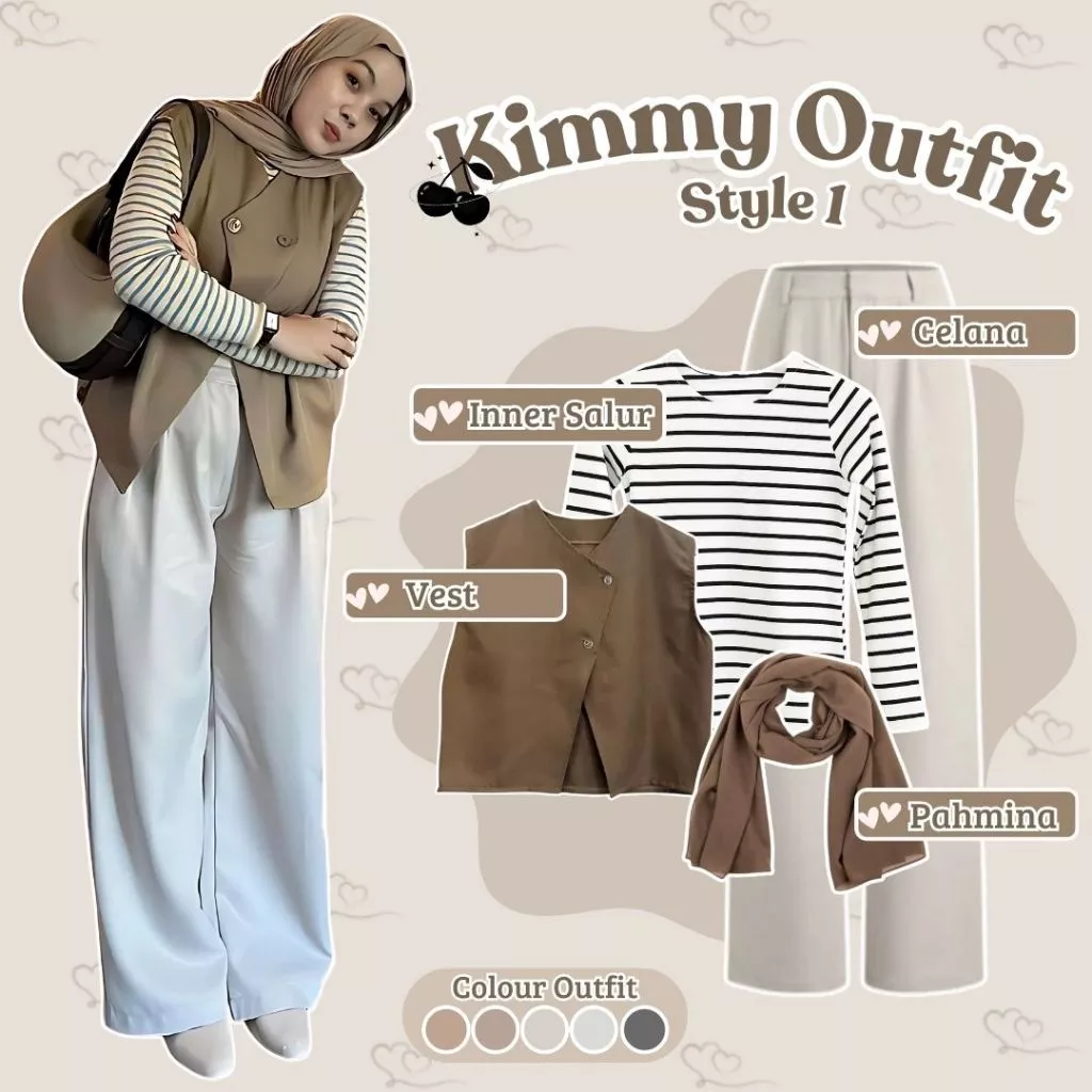 OOTD Wanita Vest Inner Celana Knit Hijab Korean Style AR27