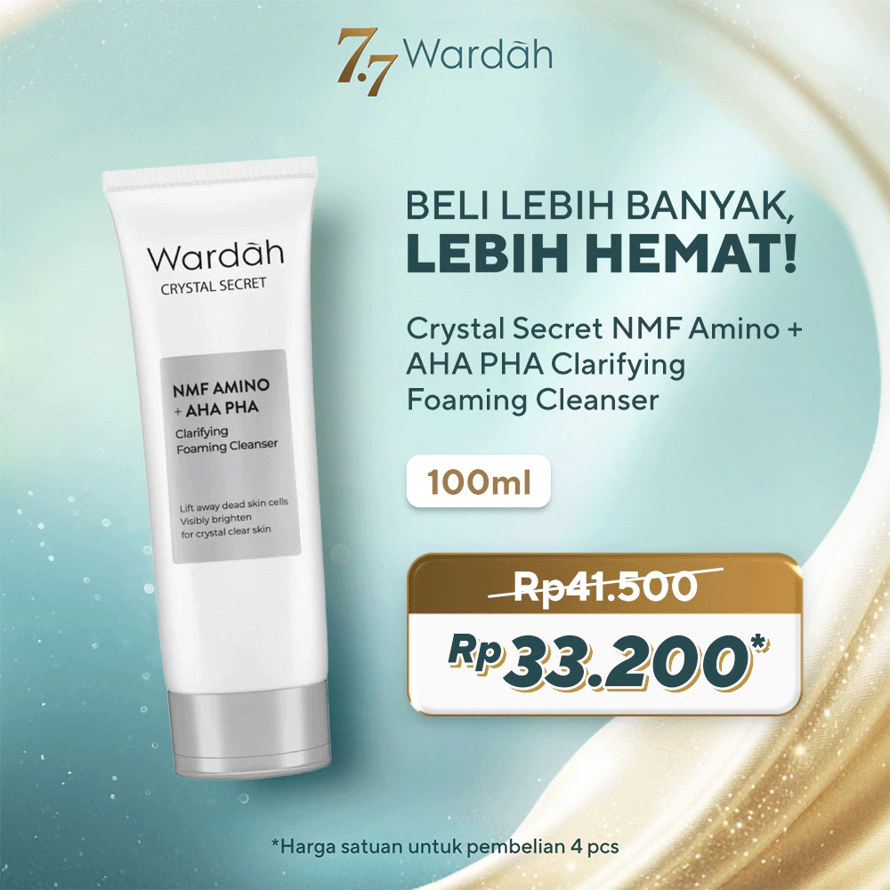 WARDAH Brightening Crystal Secret NMF Amino AHA PHA Clarifying Foaming Cleanser 100 ml - Skincare
