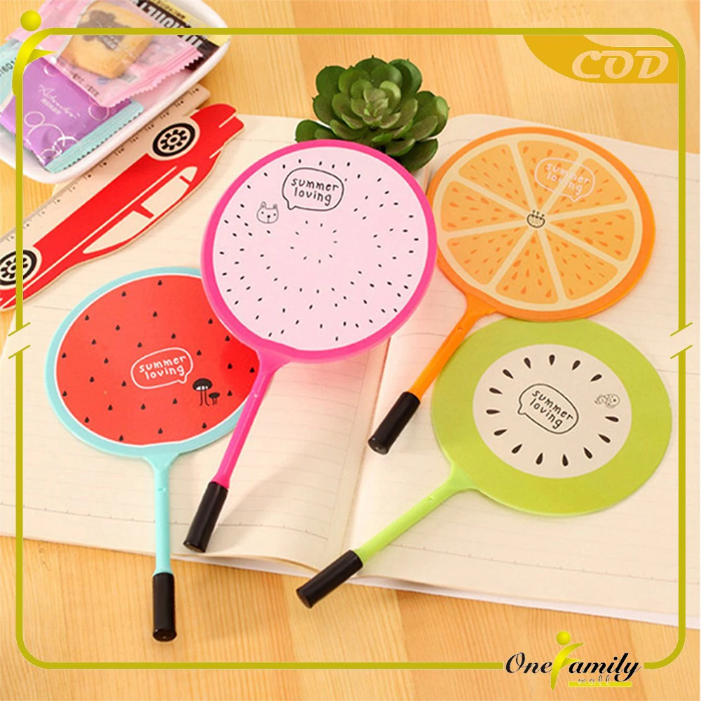 ONE-A2 Pena Pulpen Gel Kipas / Pena Kipas Animal & Buah / Pulpen Kipas Karakter Lucu Souvenir