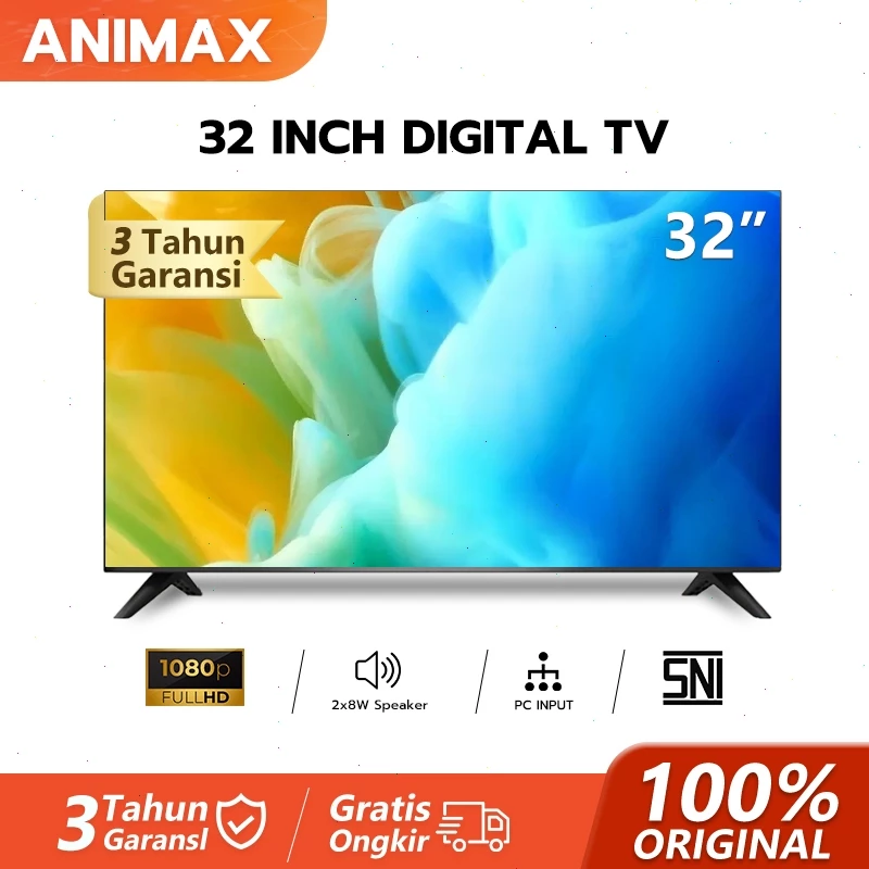 Animax Smart Android TV 32 inch Smart TV LED Digital 32 inch 40 inch 43 inch Android TV FHD/UHD Televisi Netflix Youtube