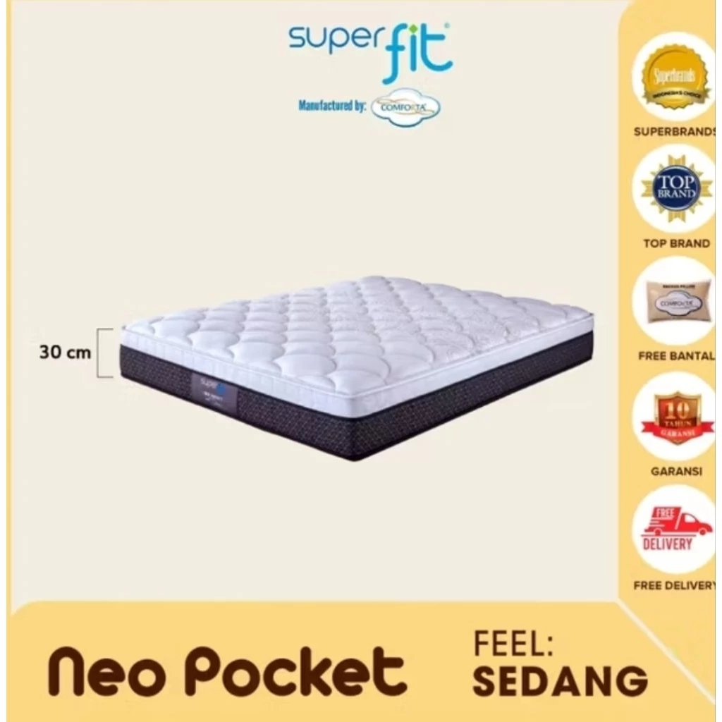 [COMFORTA_BANJARMASIN] KASUR SPRING BEDSUPER PIT NEO POCKET BY COMFORTA (TEBAL 30)
