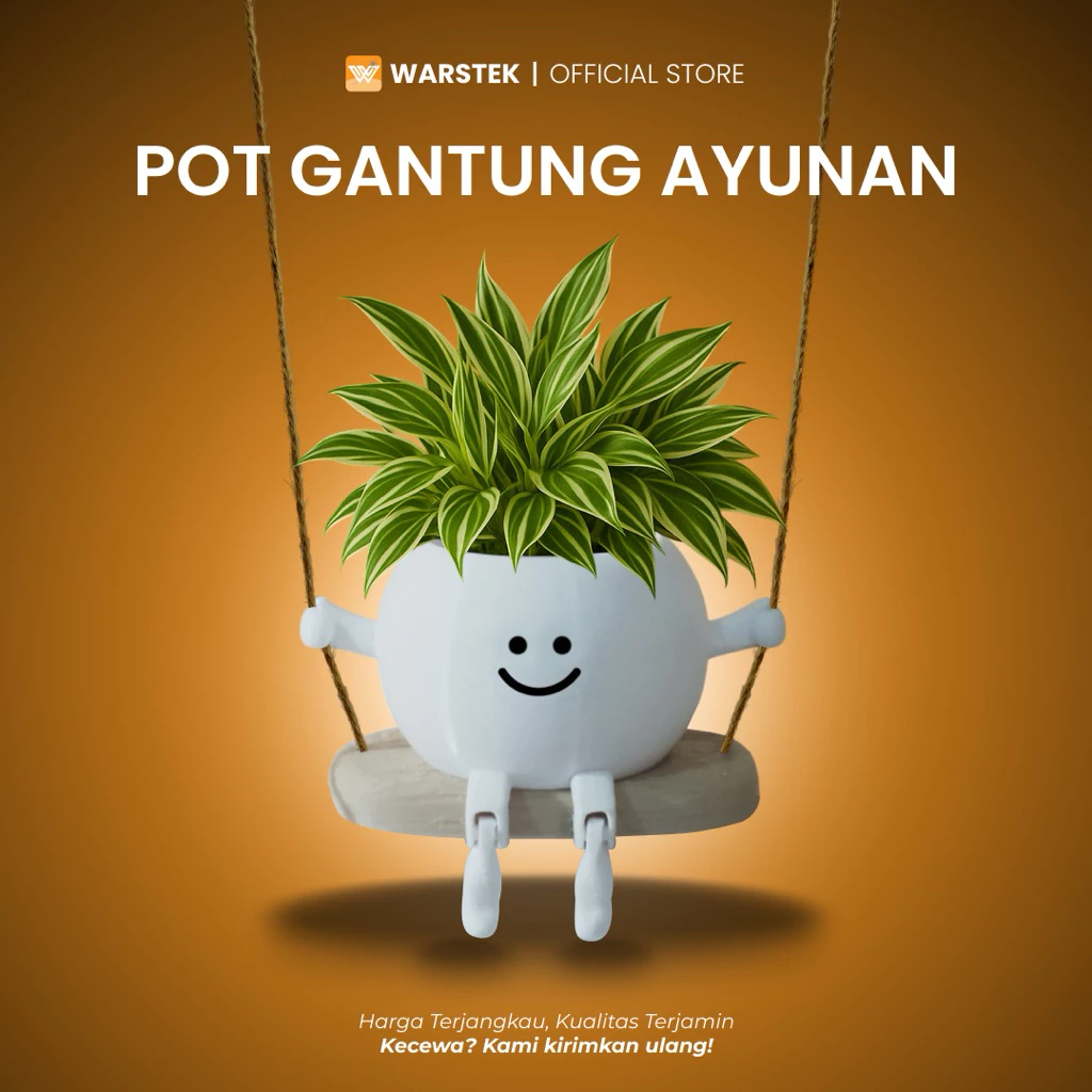 Pot Gantung Ayunan Lucu Dengan Lubang Drainase