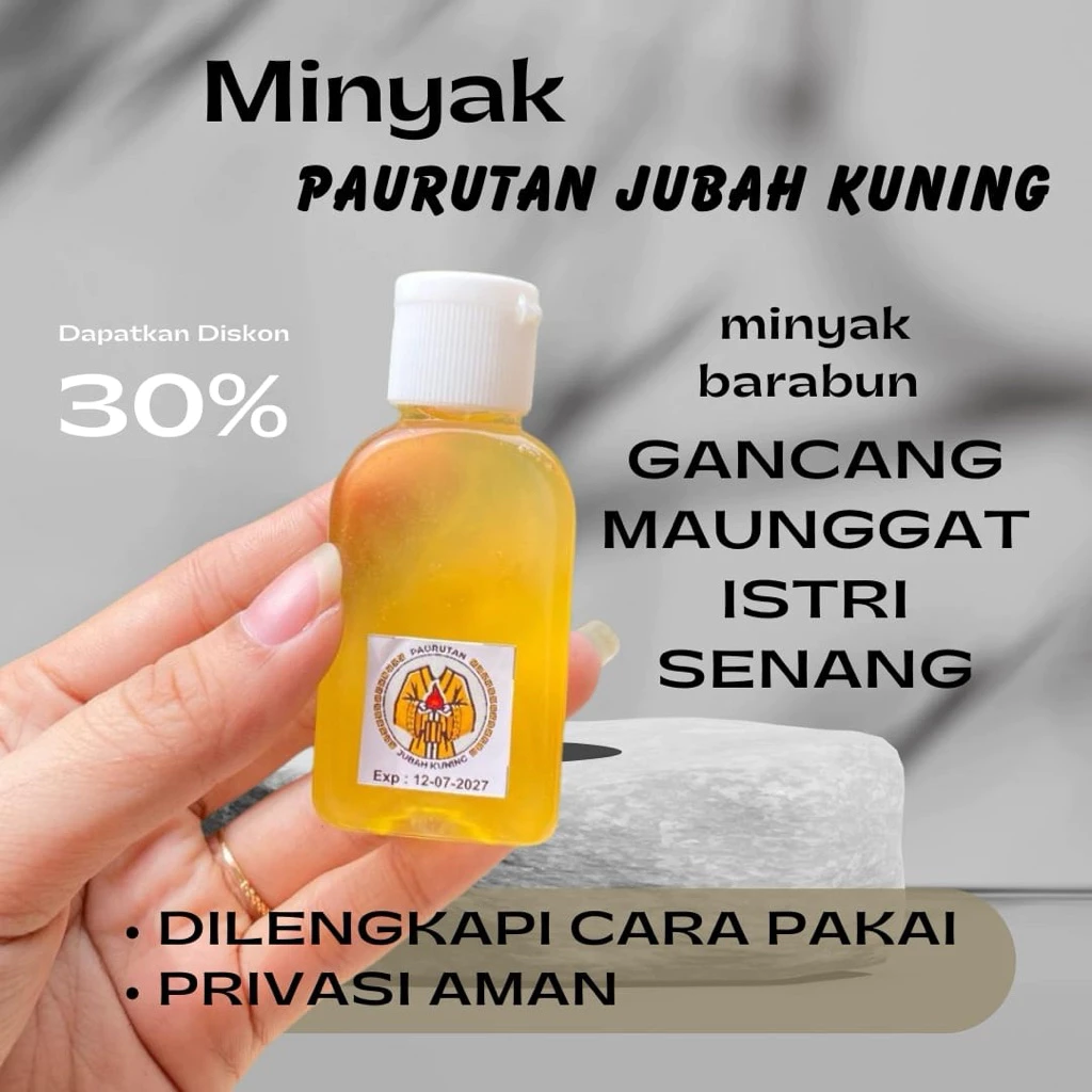 minyak paurutan jubah kuning tutup putih asli dari banjarbaru