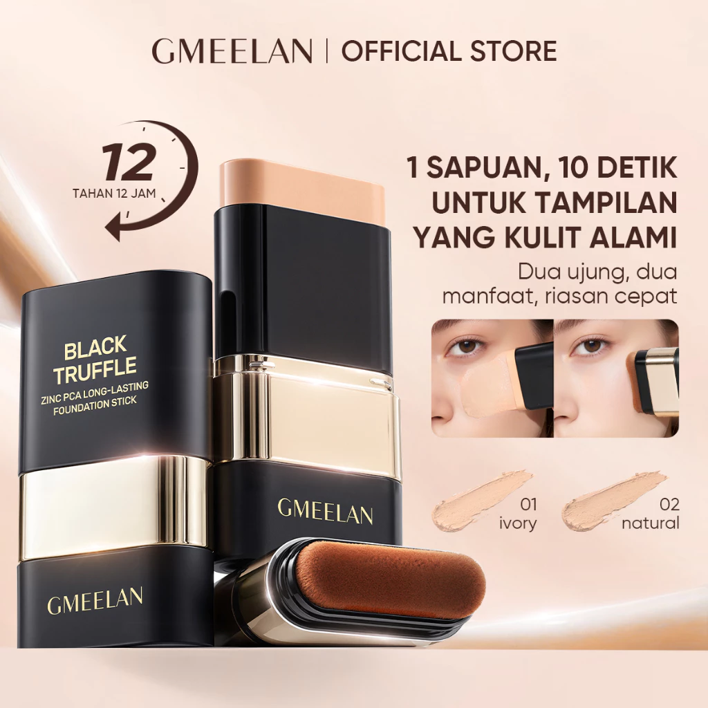 GMEELAN Black Truffle Zinc PCA Long-Lasting Foundation Stick 2-in-1 Flash Makeup 16G