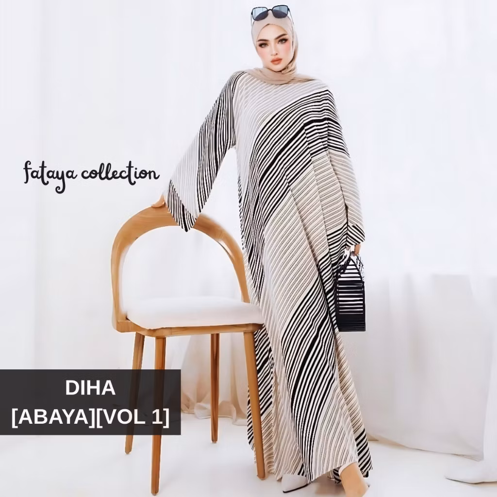 Fataya Collection DIHA Abaya - Kain Silk LD120cm