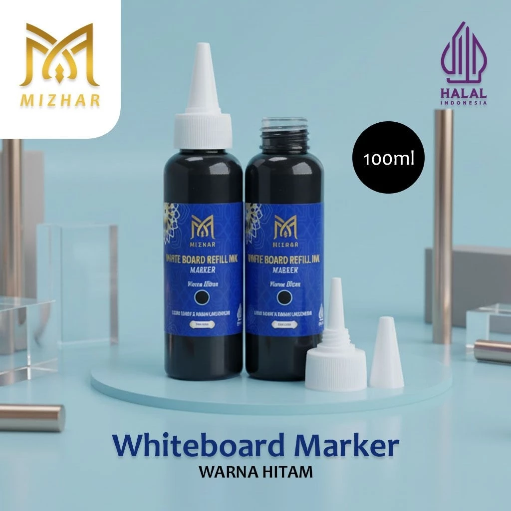 Tinta Spidol Whiteboard MIZHAR Isi Ulang Tinta Spidol Papan Tinta Spidol Mudah Di Hapus 100ml Berkualitas