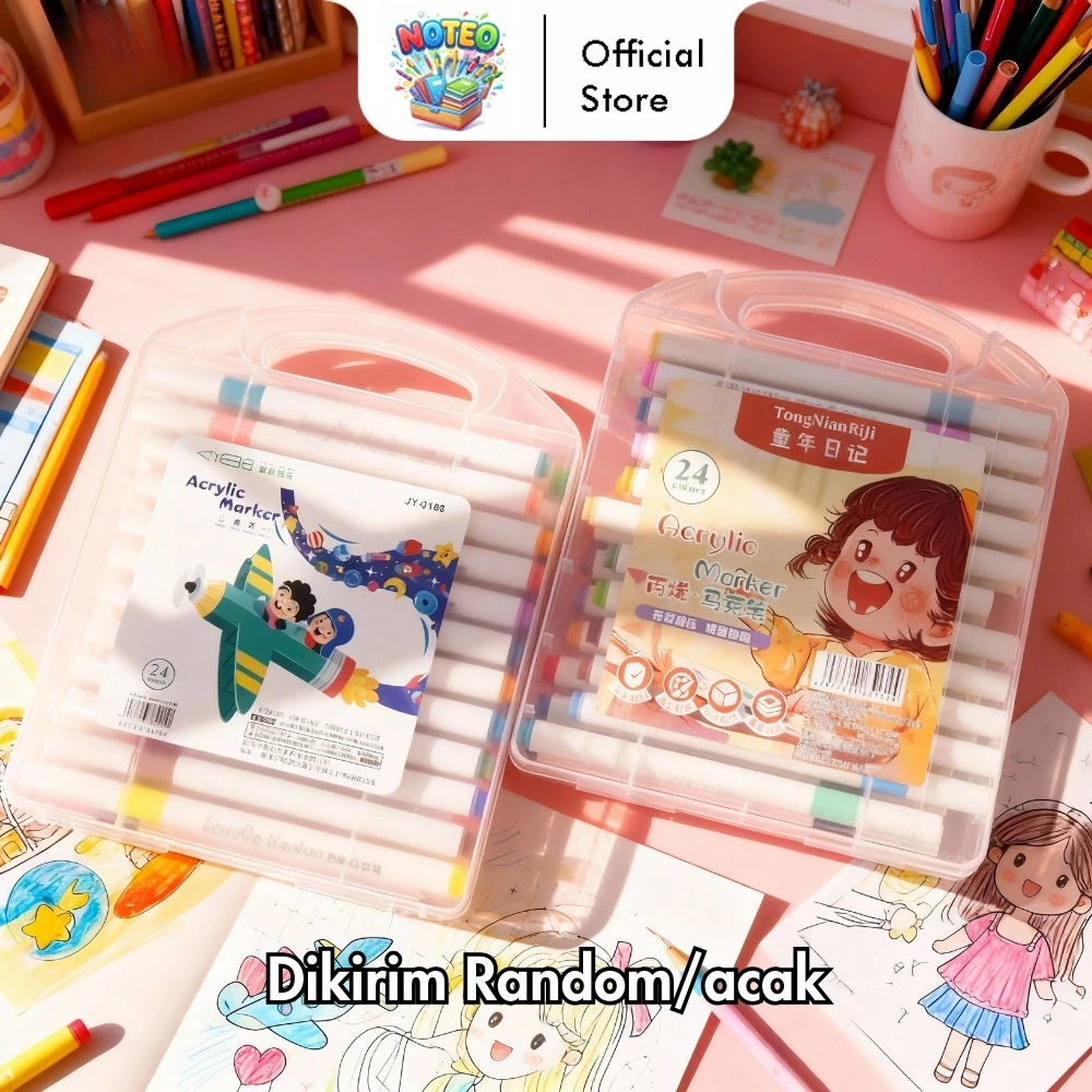 Spidol Akrilik Set Lengkap Varian Warna Permanen Cepat Kering Perlengkapan Menulis YL0305
