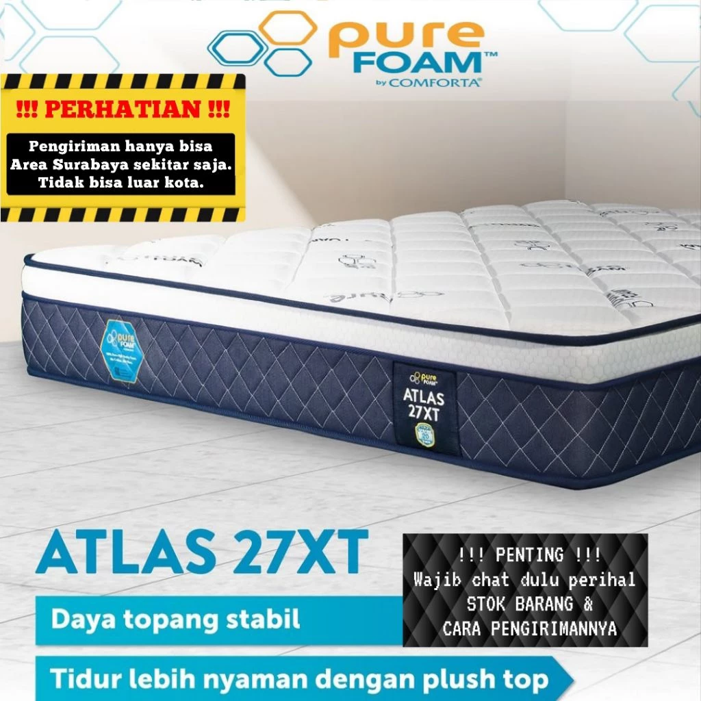 Kasur Busa Pure Foam . Tipe Atlas 27 XT . By Comforta ( Matras / Kasur Saja ) 90 / 100 / 120 / 140 / 160 / 180 / 200