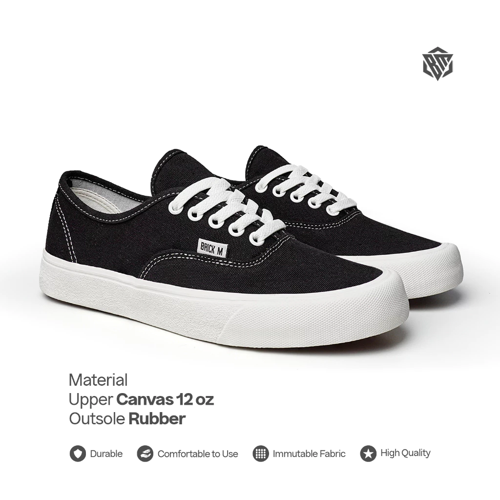 Brick Mansions - Britannica Black White Sepatu Sneakers Casual Sekolah  Pria Wanita