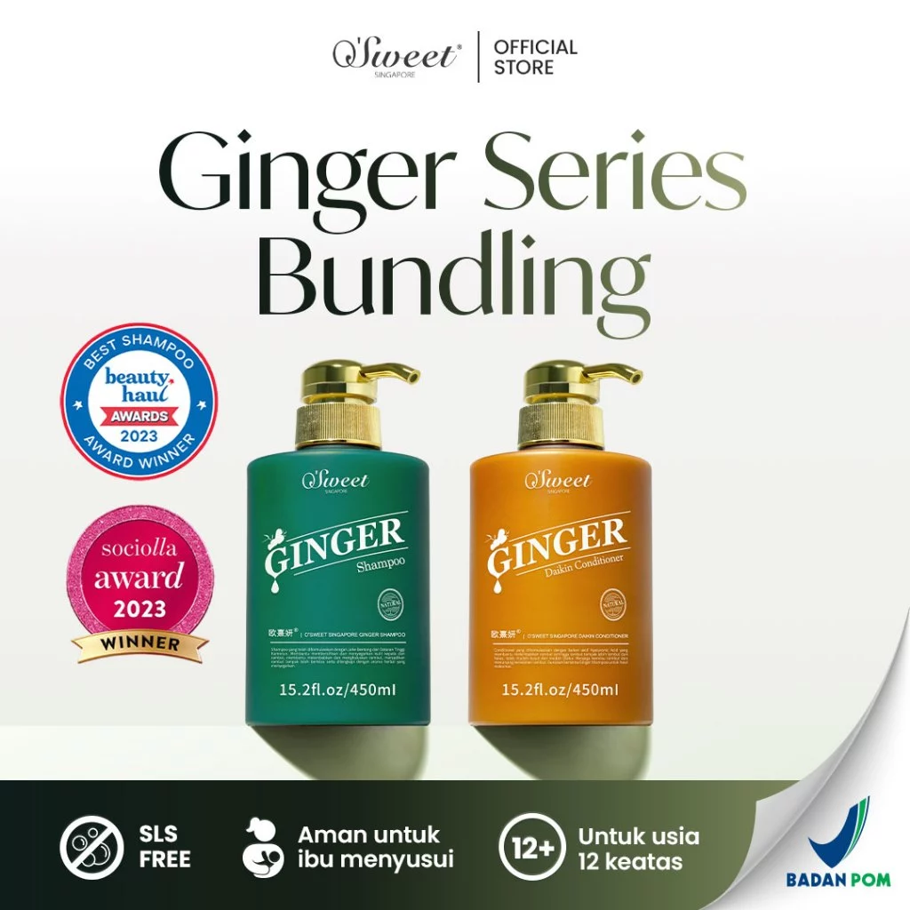 Osweet Singapore | Shampo Ginger Series | Shampoo Anti rontok | Shampoo Rambut Berminyak