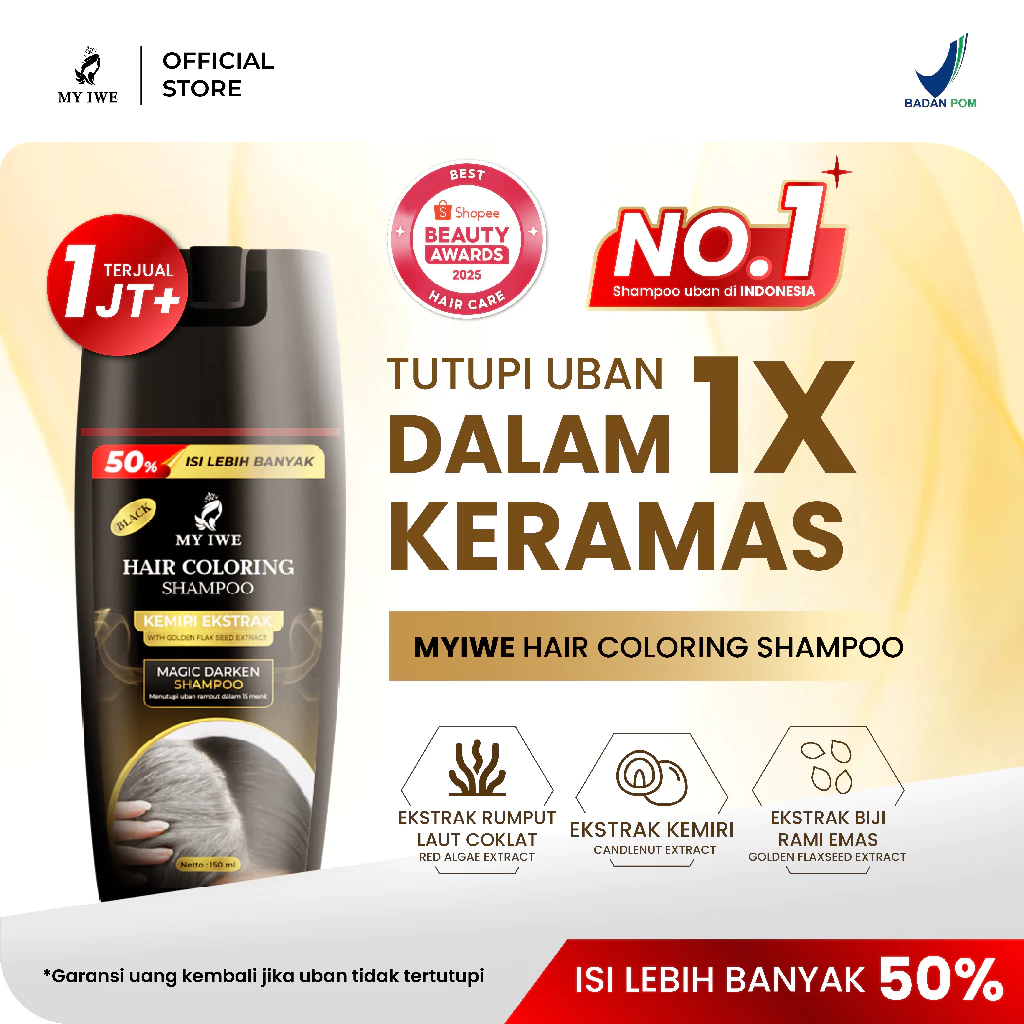 Myiwe Shampoo Penghilang Uban / Penghitam Rambut Uban Original